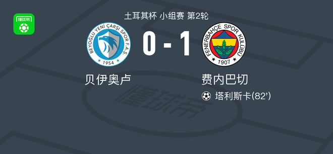 费内巴切1-0贝伊奥卢，塔利斯卡绝杀