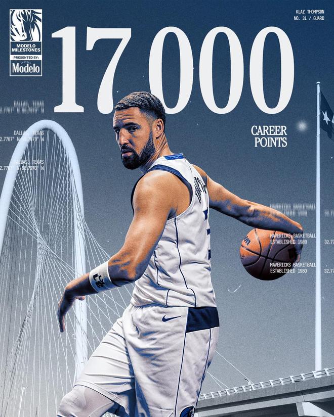 里程碑！克莱-汤普森生涯突破17000分，芬利送比赛用球做纪念