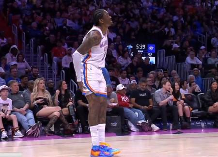 愿无大碍，雷霆官方：杰威因右大腿酸痛，本场不会回归